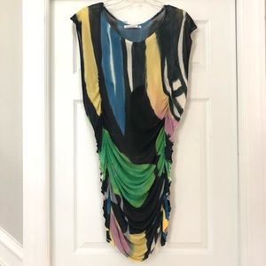 New Viscose Ruched Ruffle Knit Dress by Monnari Designer